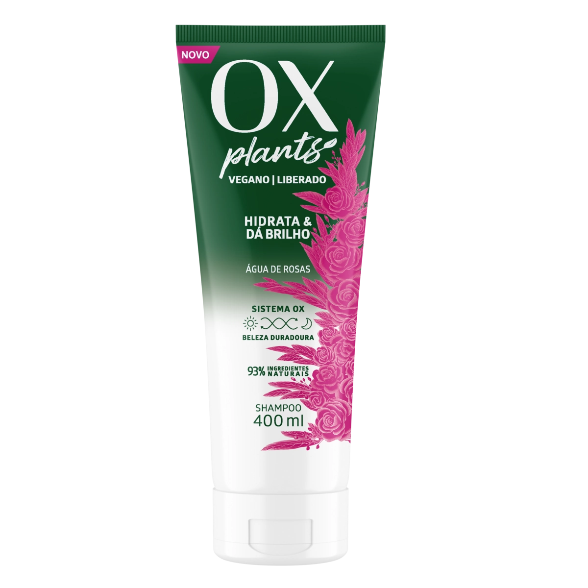 Shampoo OX Plants Hidrata &amp; Dá Brilho Bisnaga 400ml