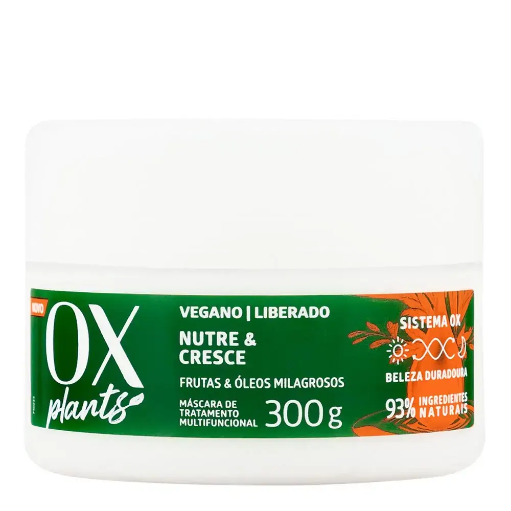 Máscara De Tratamento Multifuncional Ox Plants Nutre Cresce Pote 300g