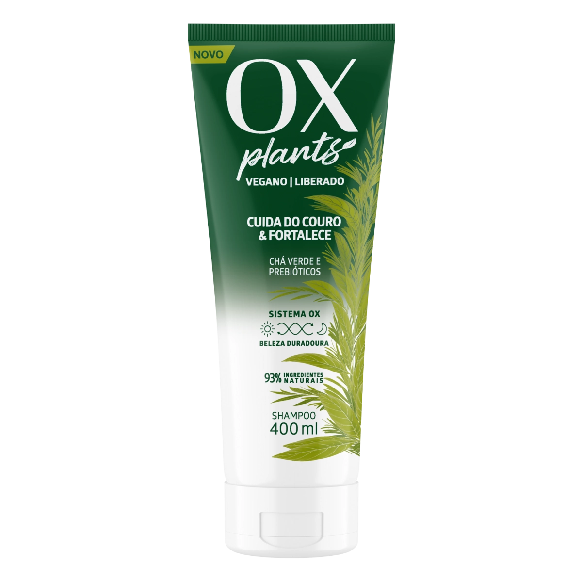 Shampoo OX Plants Cuida do Couro &amp; Fortalece Bisnaga 400ml