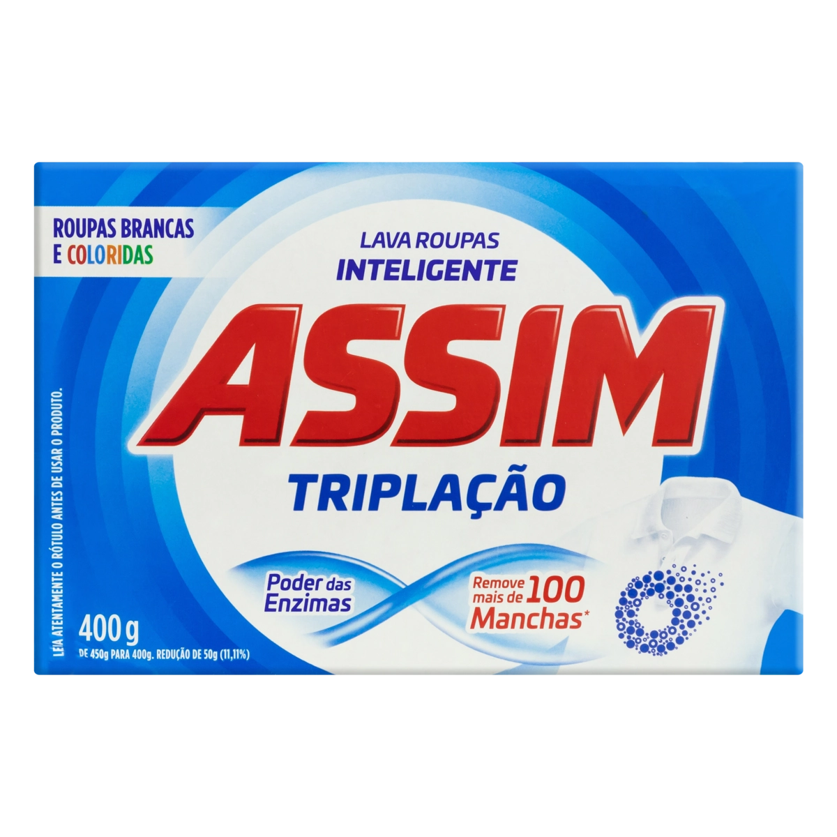 Lava Roupas Pó Assim Bicarbonato Triplação Caixa 400g