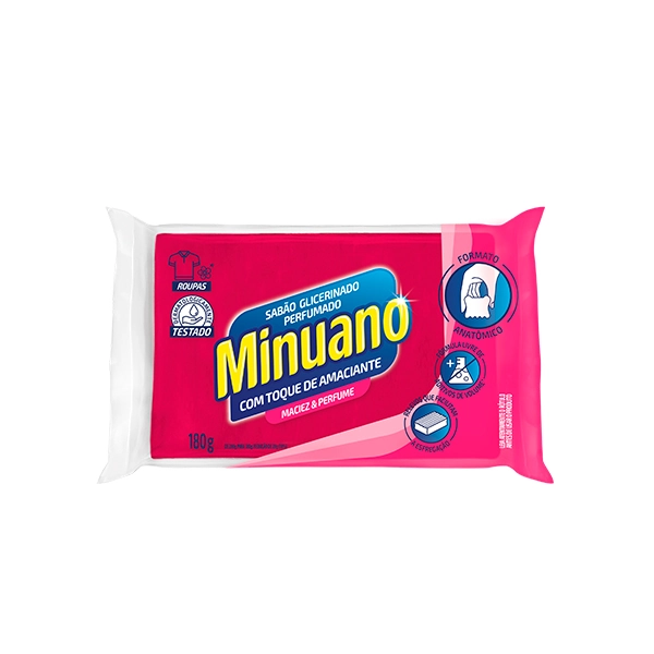 Sabão Barra Glicerinado Com Amaciante Minuano Flow Pack 180g