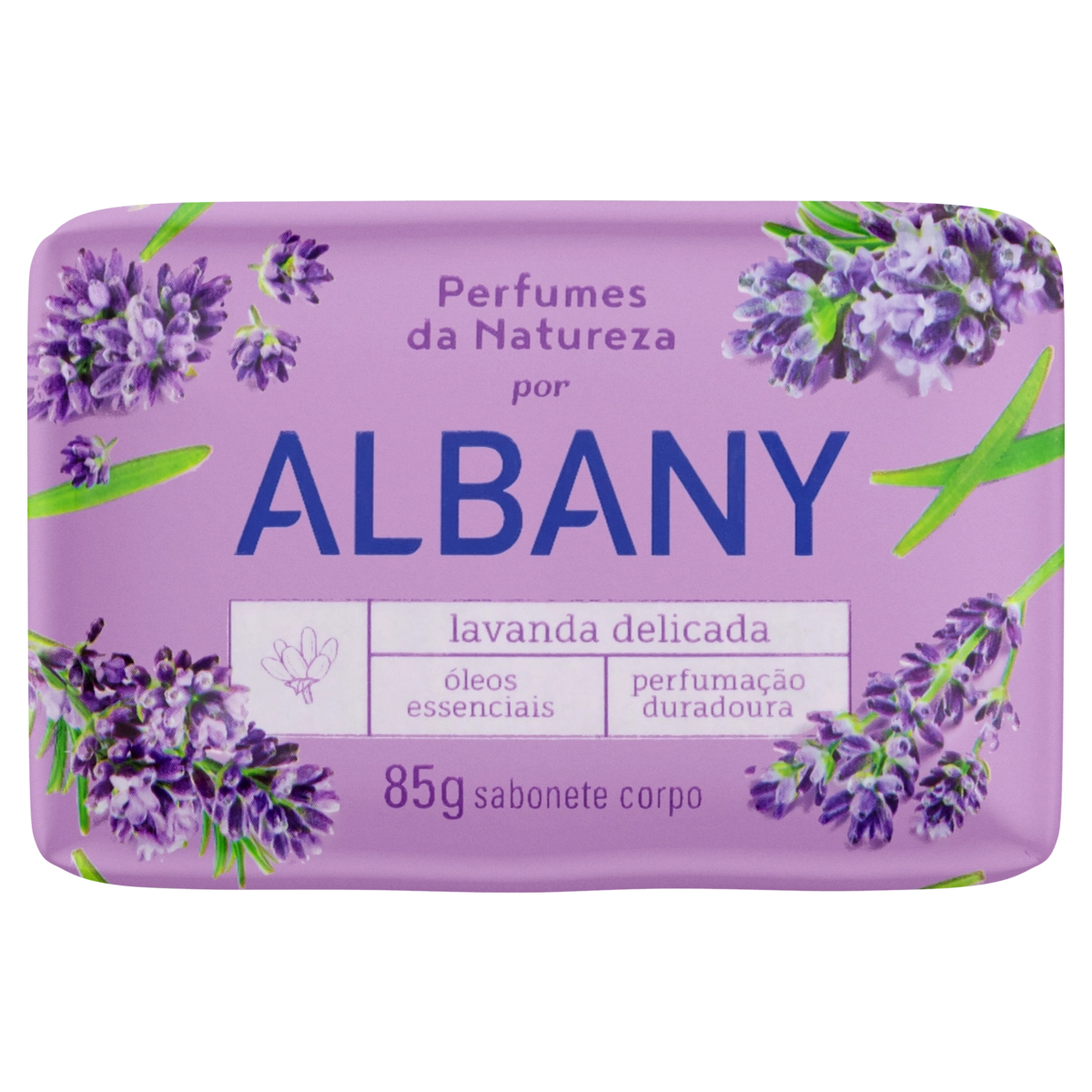 Sabonete Barra Lavanda Delicada Albany Perfumes Da Natureza Envoltório 85g