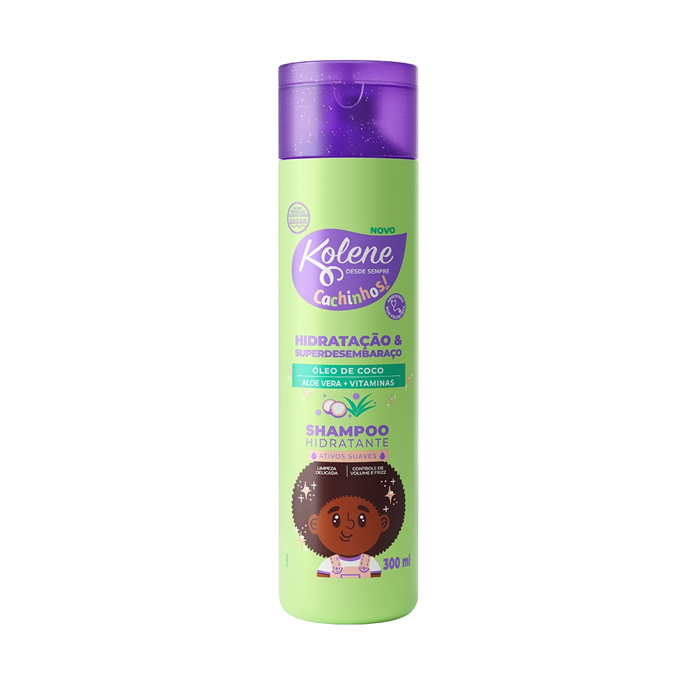 Shampoo Infantil Hidratante Kolene Cachinhos Frasco 300ml