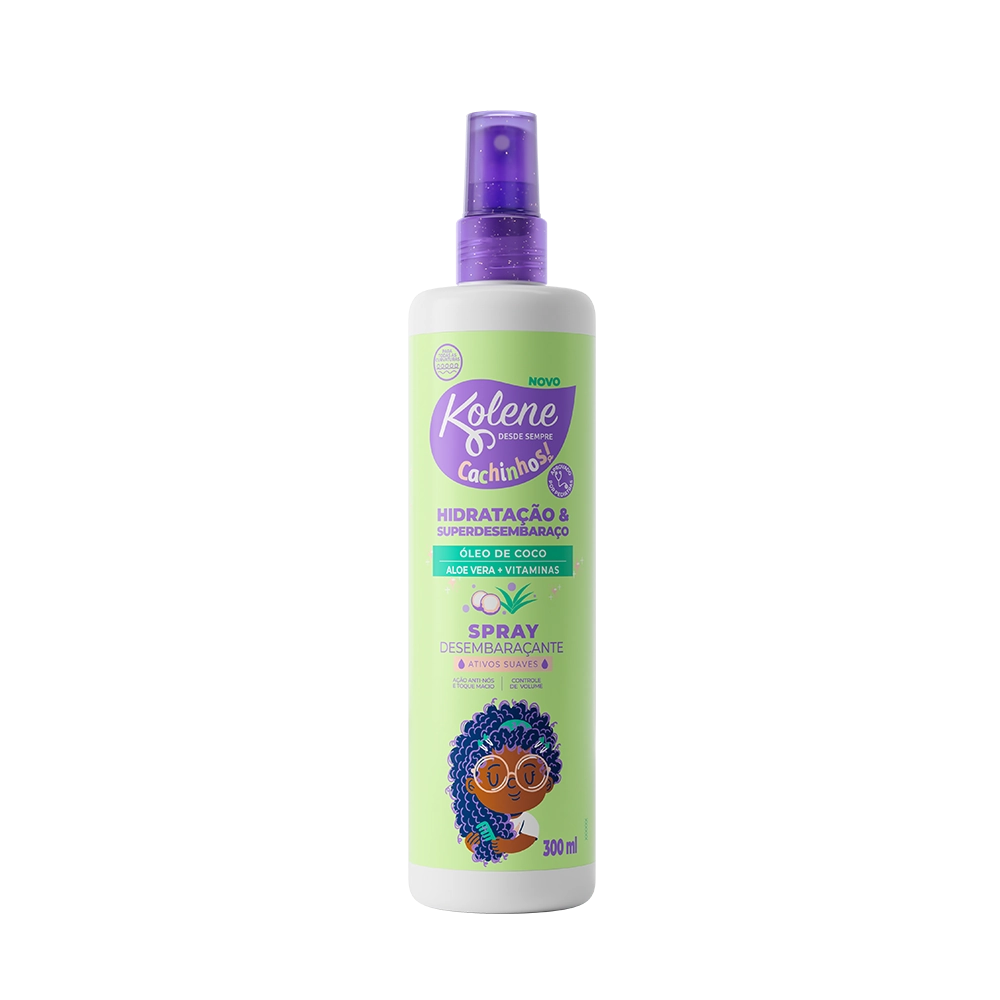 Desembaraçante Infantil Maçã Verde Kolene Cachinhos Frasco 300ml Spray