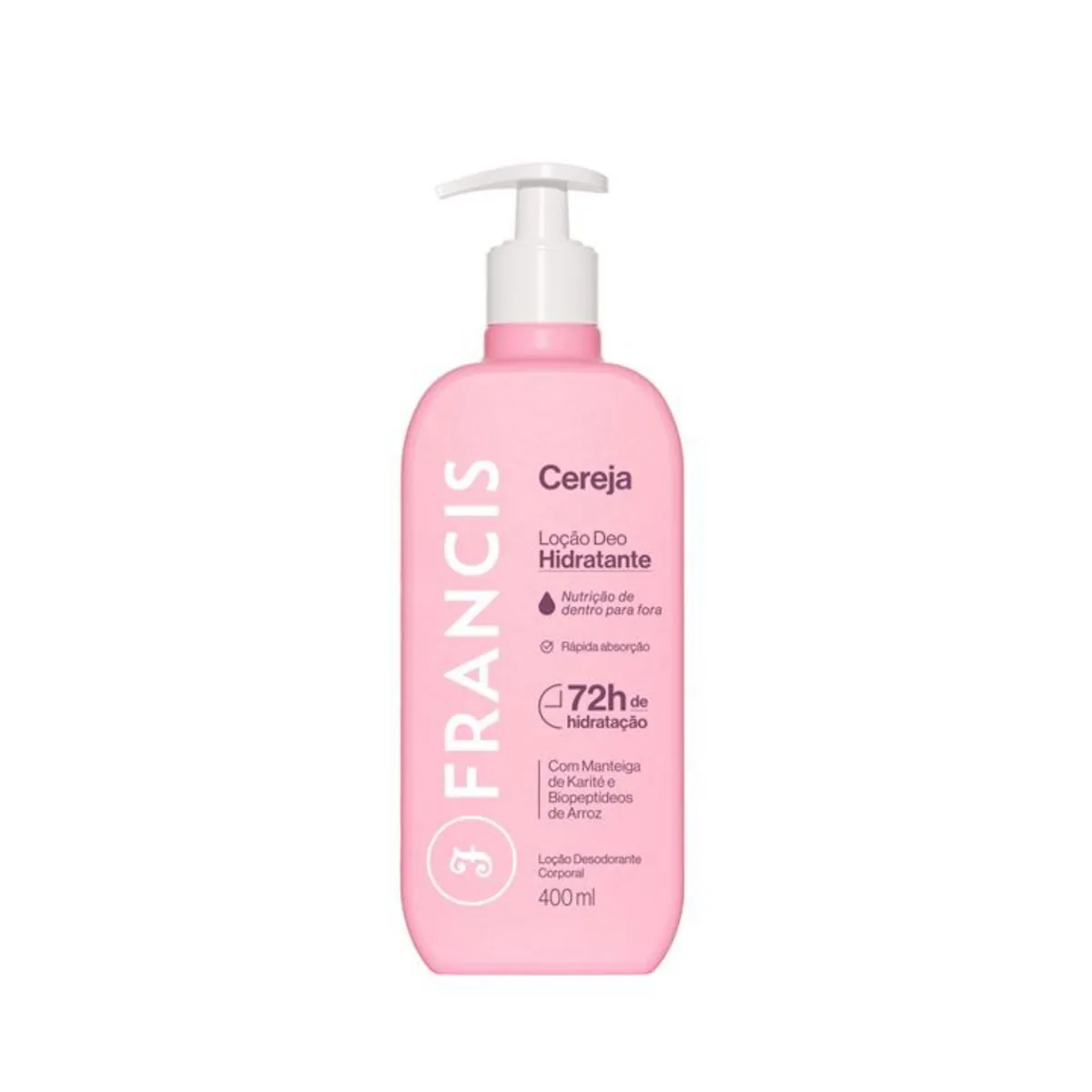Loção Desodorante Corporal Deo Hidratante Cereja Francis Frasco 400ml Pump