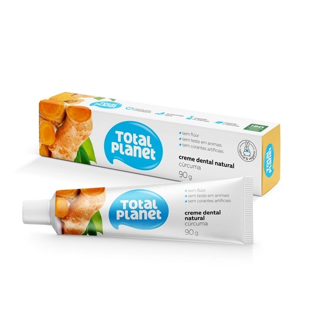 Creme Dental Vegano De Curcuma Total Planet 90g