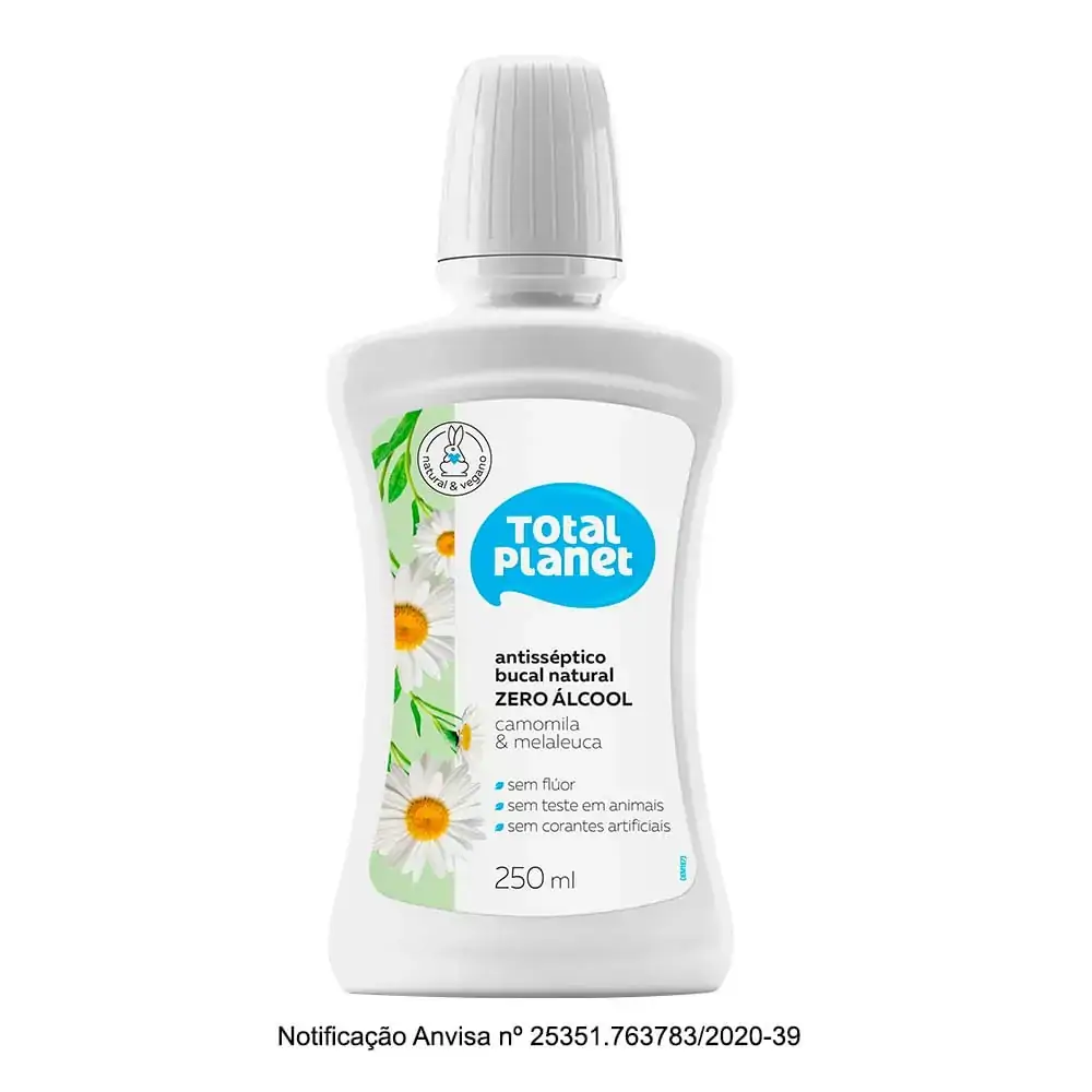 Enxaguante Bucal Vegano Natural Melaleuca 250ml Total Planet
