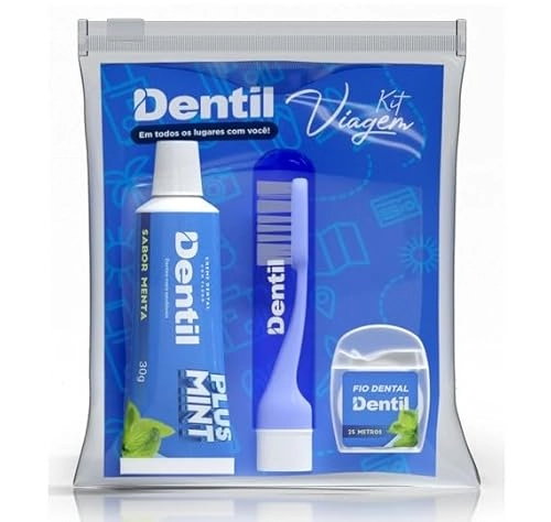 Kit Viagem Plus Mint Creme Dental 30g Fio Dental Escova