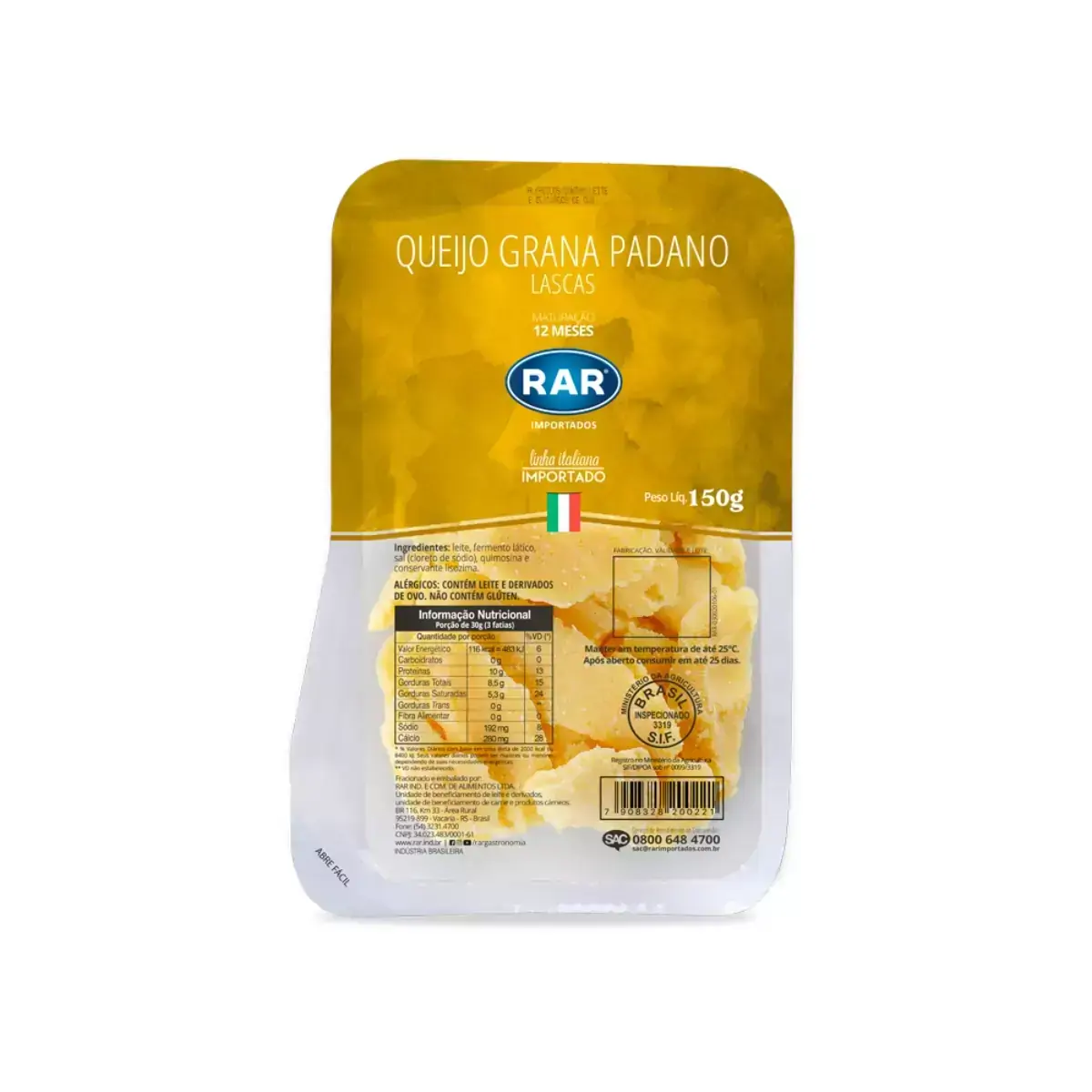 Queijo Tipo Grana Rar Lascas 150G