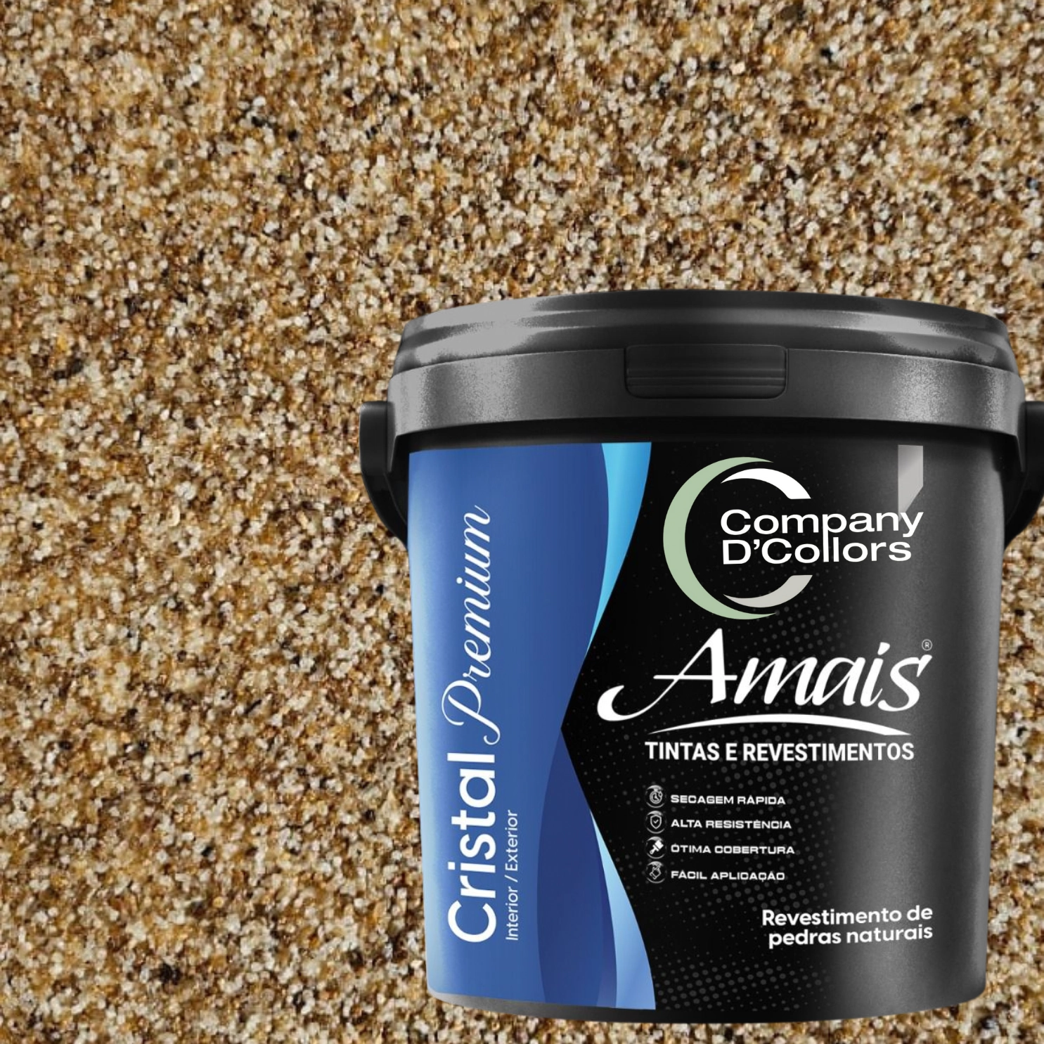 Revestimento Textura Pedras Naturais - Opala 23kg Cristal Amais