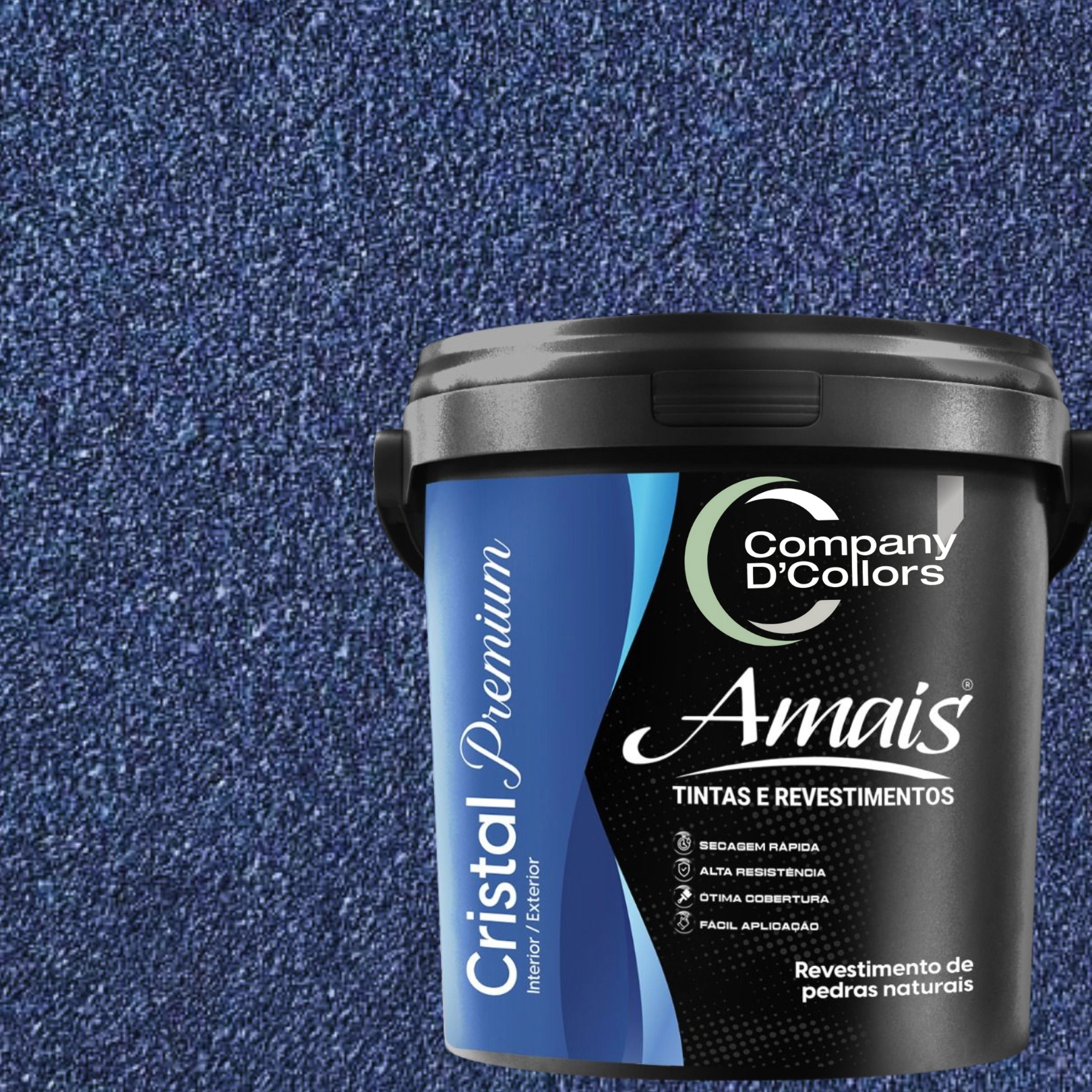 Revestimento Textura Pedras Naturais - Azul Del Rey 23kg Cristal Amais