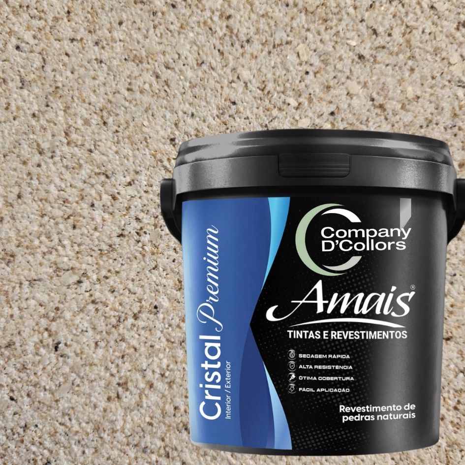 Revestimento Textura Pedras Naturais - Rajada 23kg Cristal Amais
