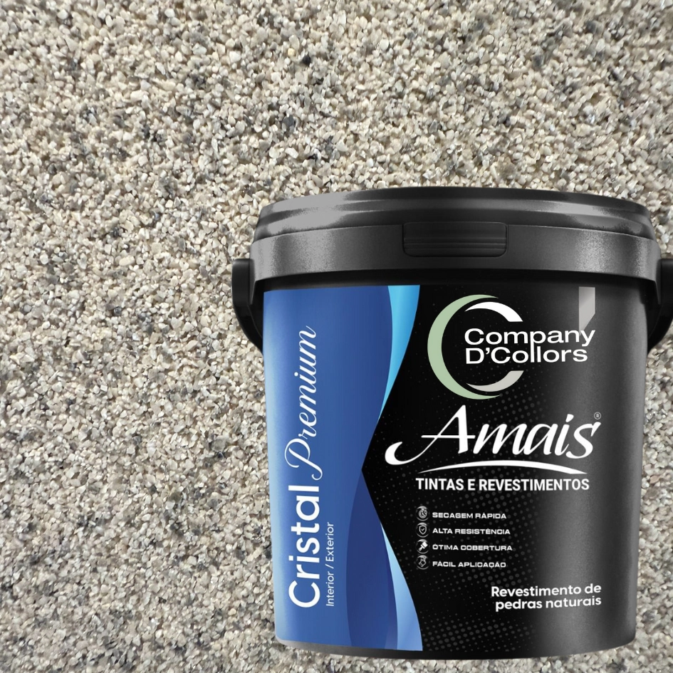 Revestimento Textura Pedras Naturais - Grigio Schiaro 23kg Cristal Amais