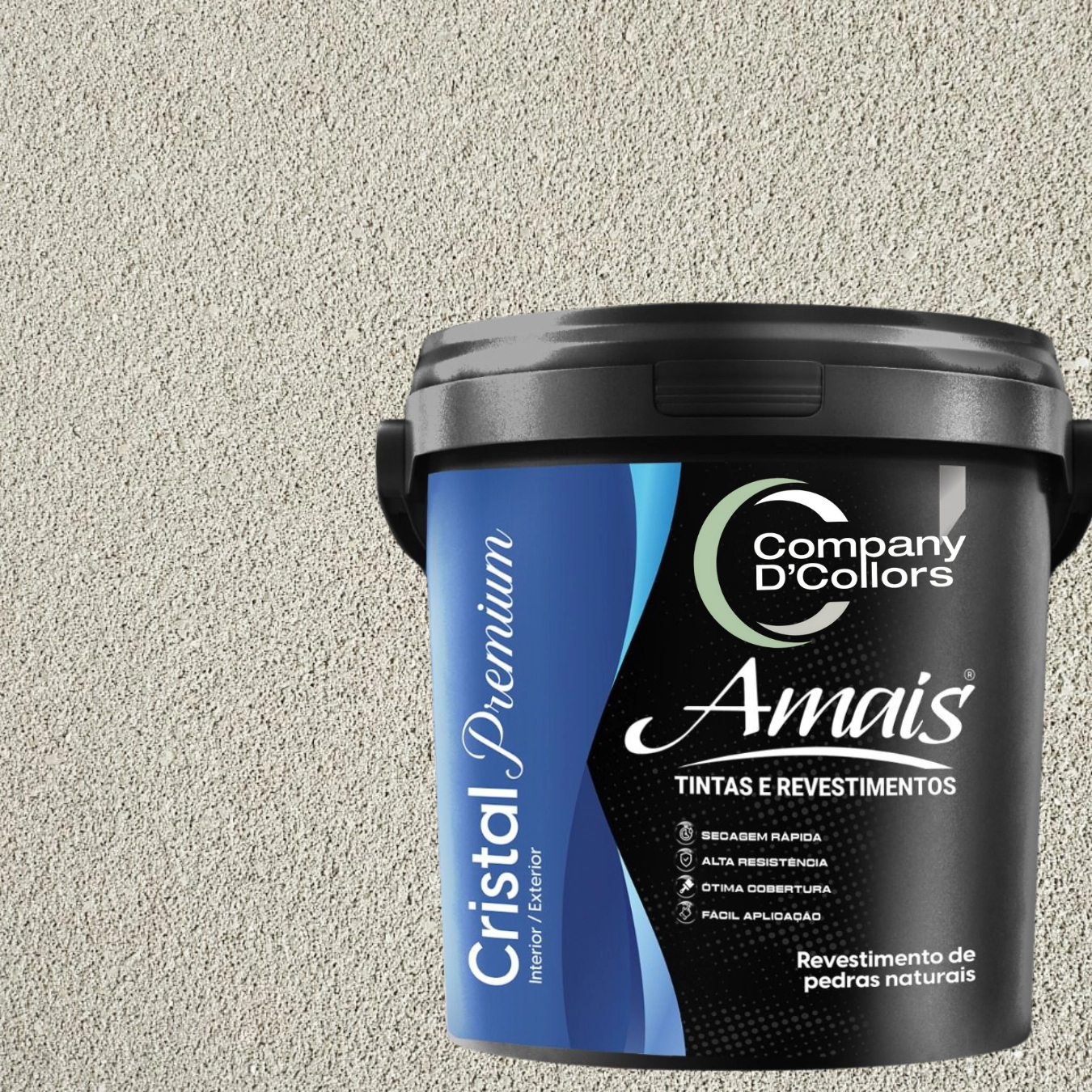 Revestimento Premium Pedras Naturais - Prata 23kg Cristal Amais
