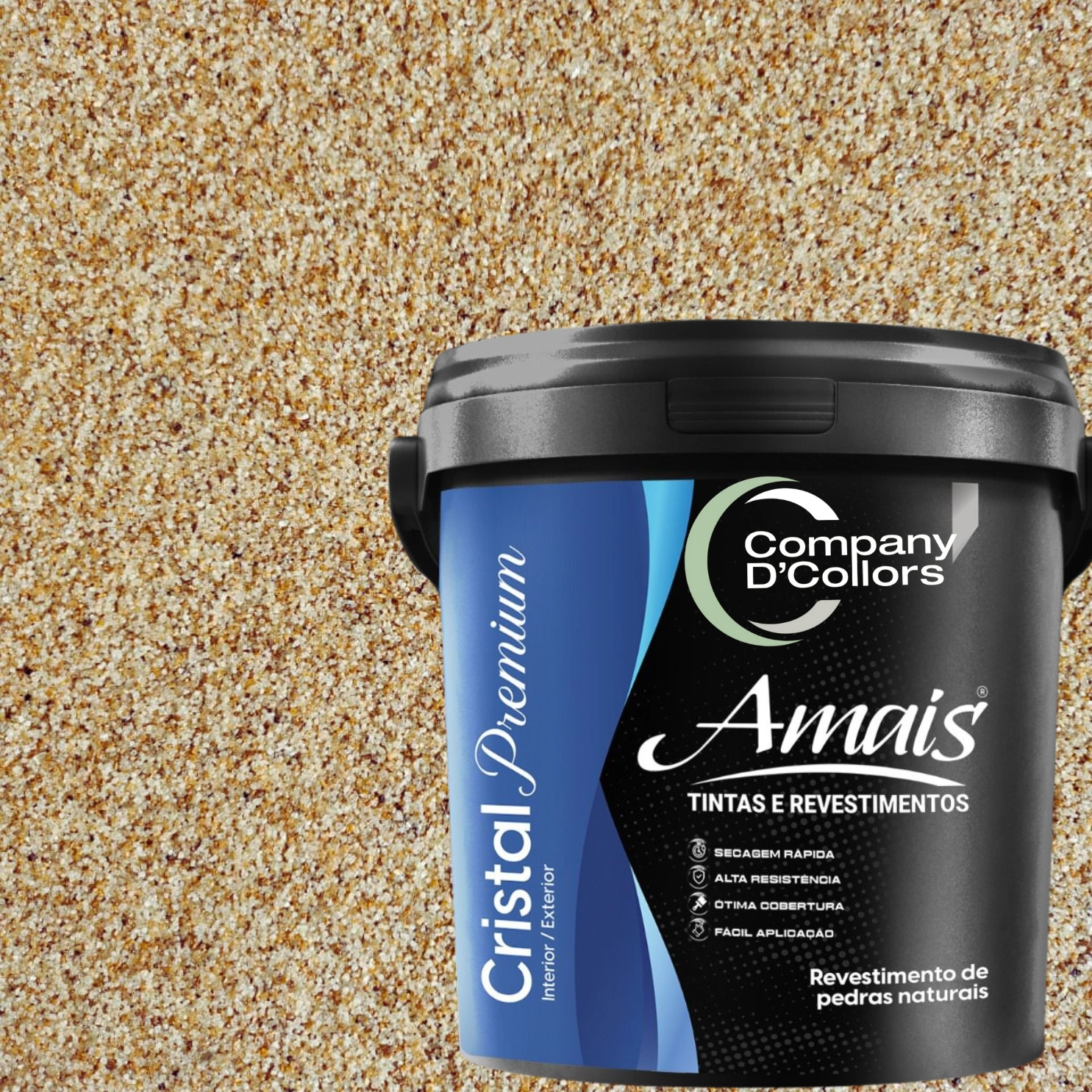 Revestimento Textura Pedras Naturais - Capri Médio 23kg Cristal Amais