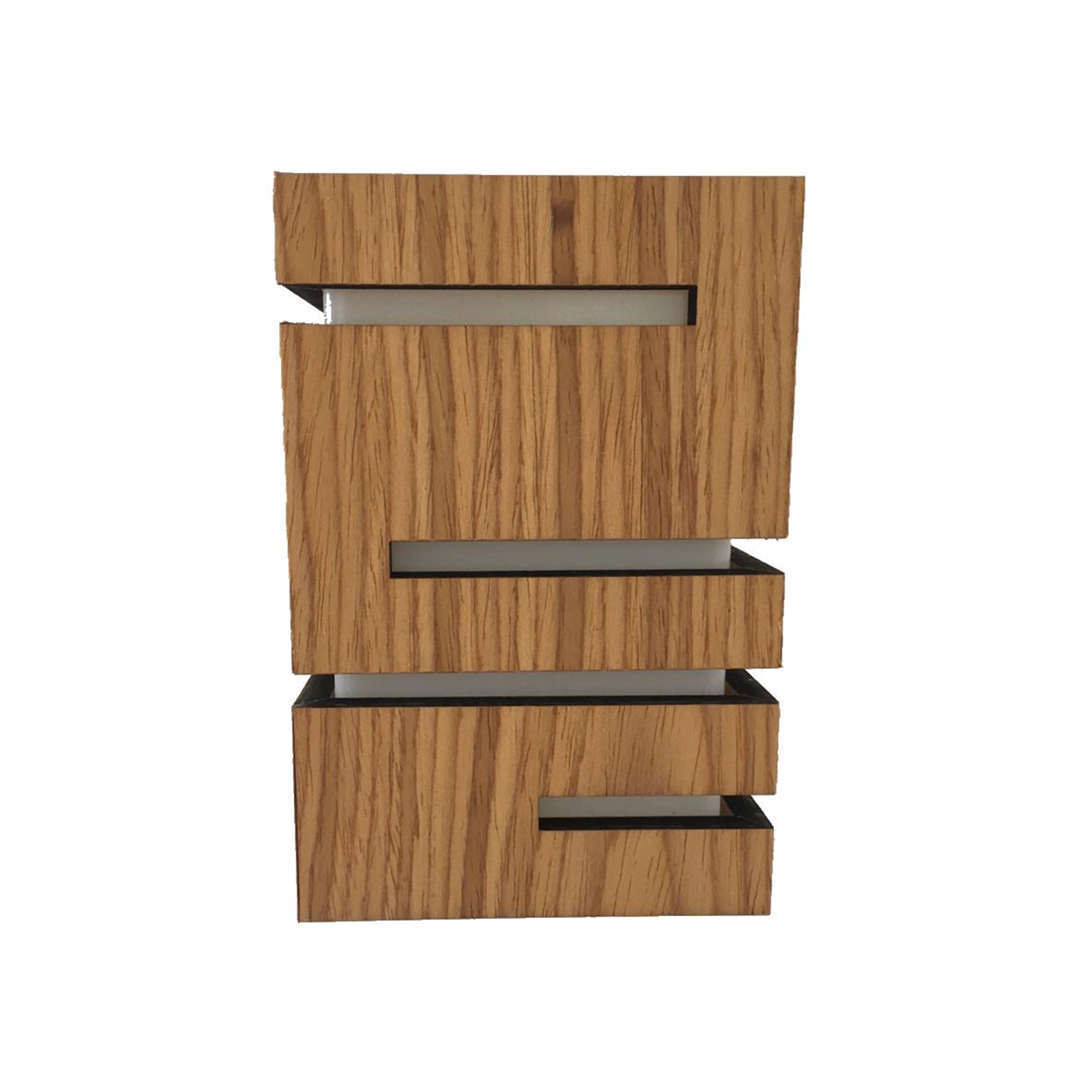 Arandela de Parede Externa com Difusor Frisado Marrom Madeira IP20 Metalfran