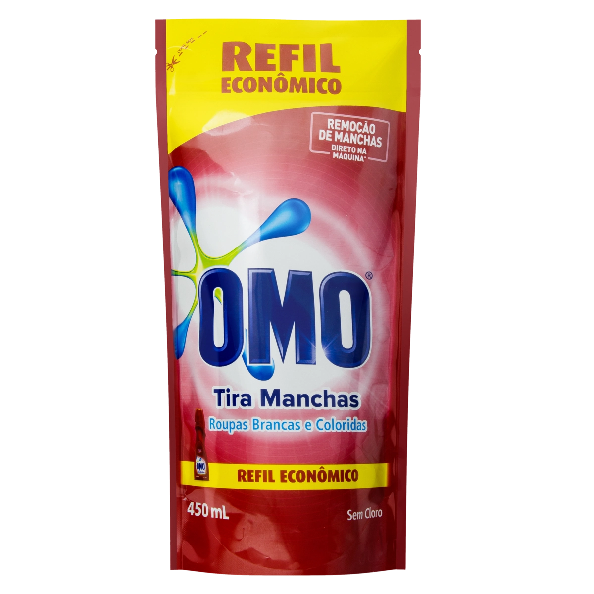 Tira Manchas Gel Omo Sachê 450ml Refil Econômico