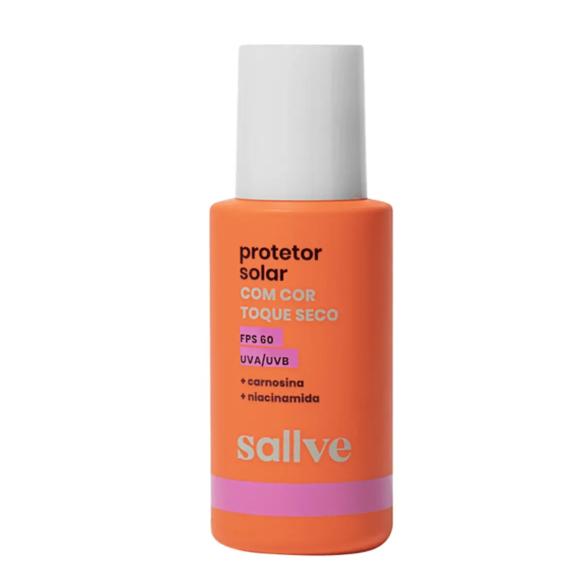 Protetor Solar Facial Toque Seco Com Cor 60 Fps 60 Sallve Caixa 40g
