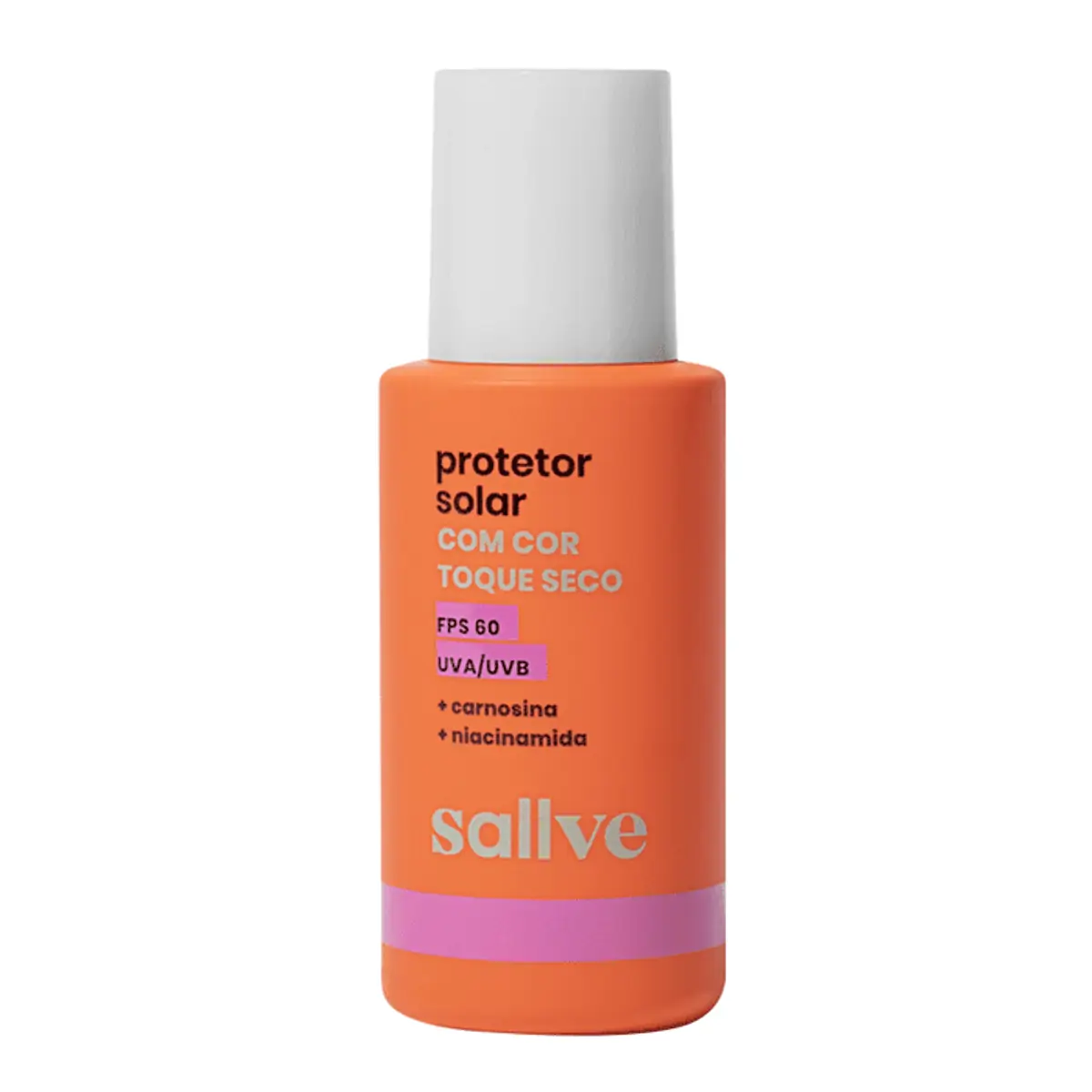 Protetor Solar Facial Toque Seco Com Cor 90 Fps 60 Sallve Caixa 40g