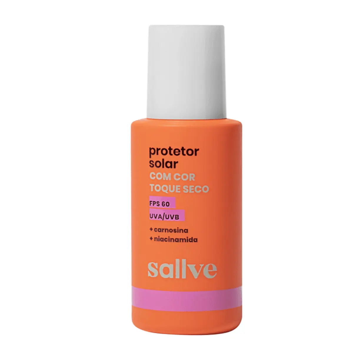 Protetor Solar Facial Toque Seco Com Cor 100 Fps 60 Sallve Caixa 40g