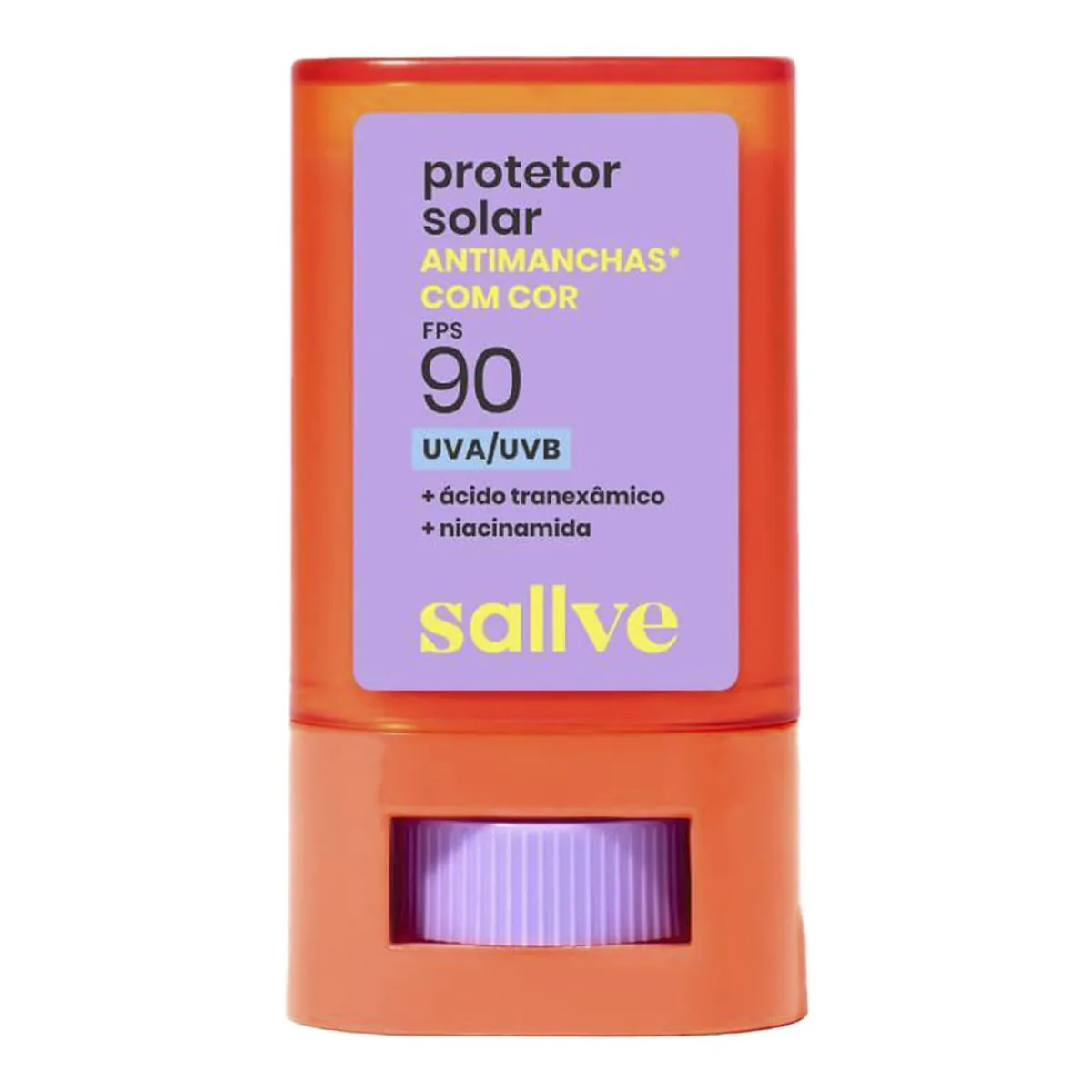 Protetor Solar Facial Bastão Antimanchas Com Cor 6 Fps 90 Sallve Caixa 15g