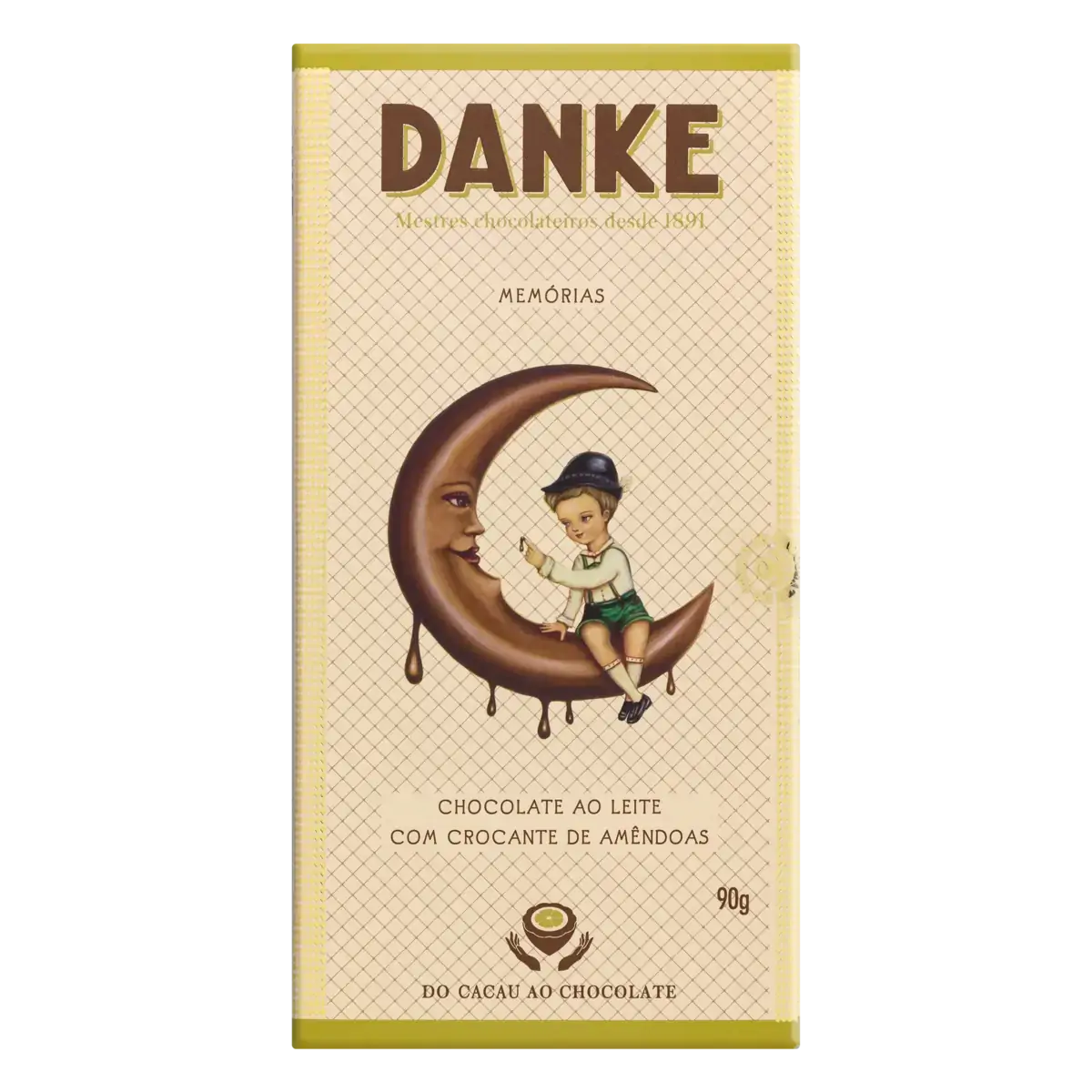 Chocolate ao Leite com Crocante de Amêndoas Danke Memórias Caixa 90g