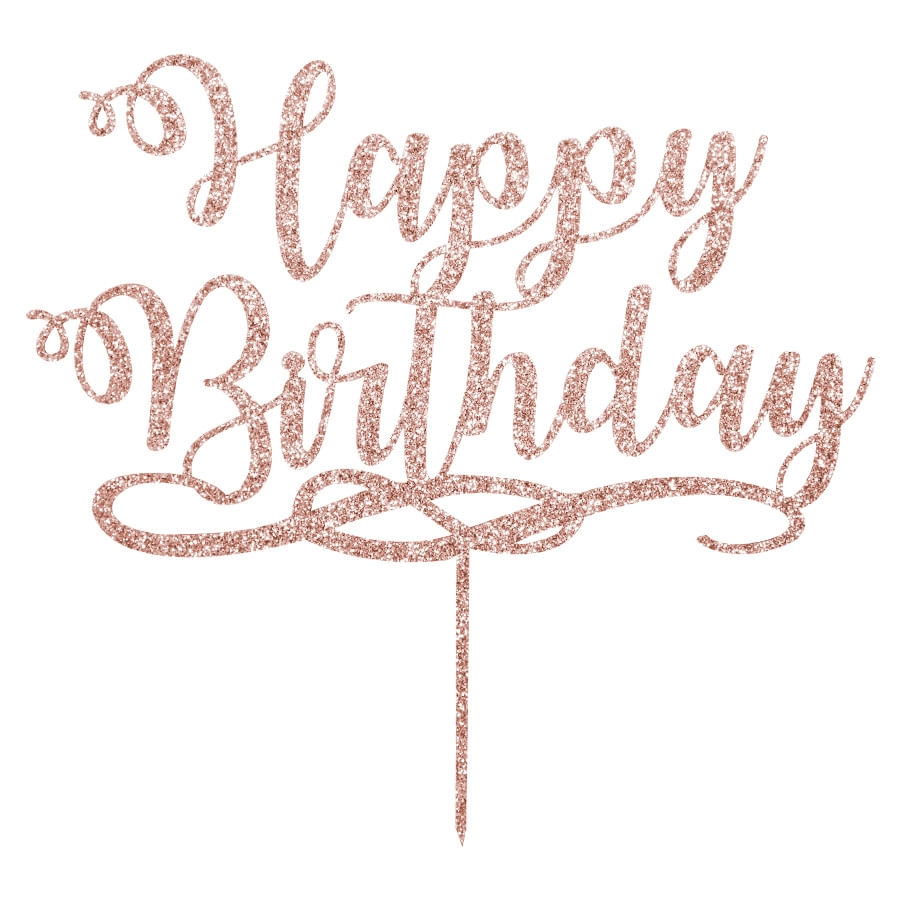 Topo P/bolo Happy Birthday Rose Tb010 Sonho Fino