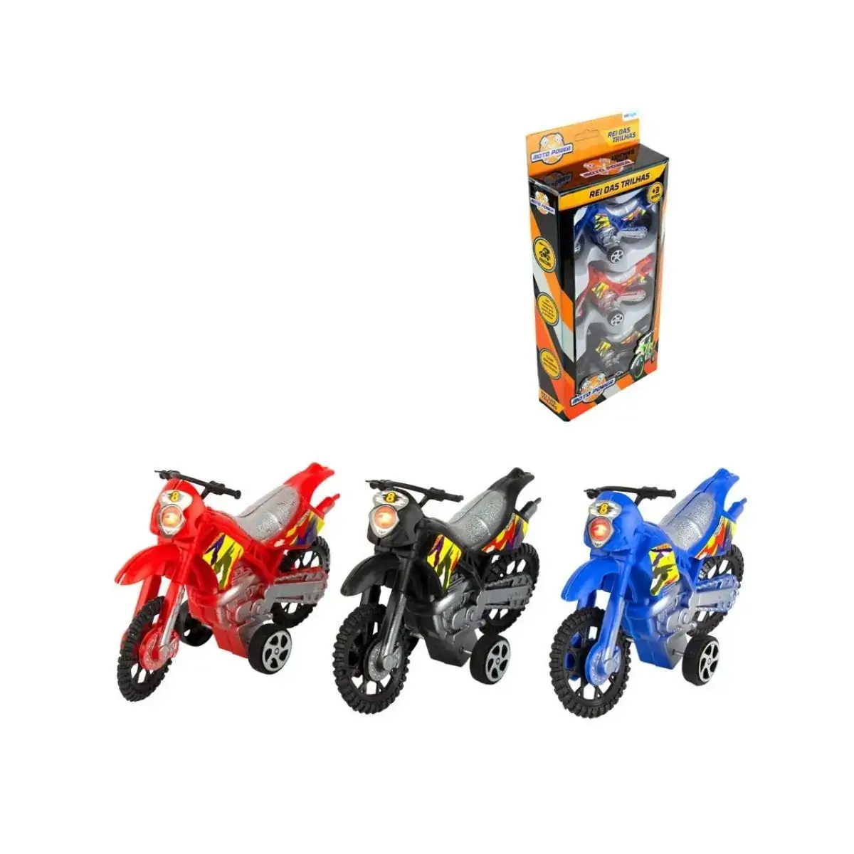 KIT MOTO INFANTIL FRICCAO 3 PECAS ETITOYS COLORIDO - BQ-151