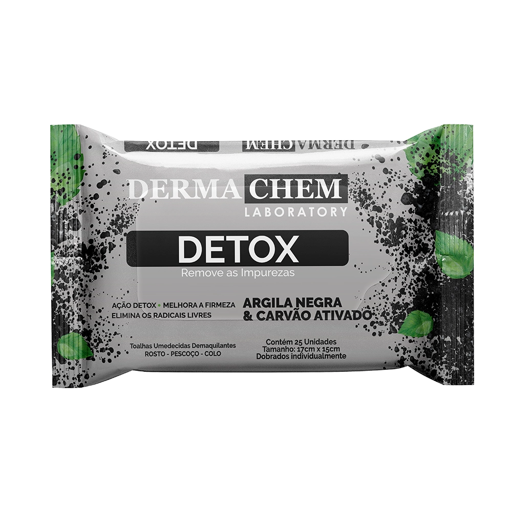 Dermachem Lenco Demaquilante Detox Com Argila Negra C/25