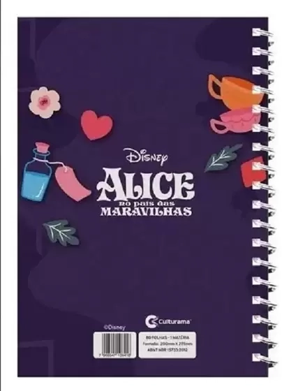 Caderno Esp Univ 1m Alice No Pais Das Maravilhas 707180207 Culturama