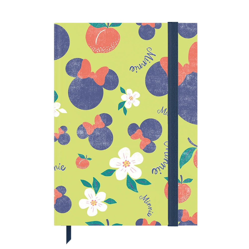 Minicaderno Com Elstico Minnie Verde Flores