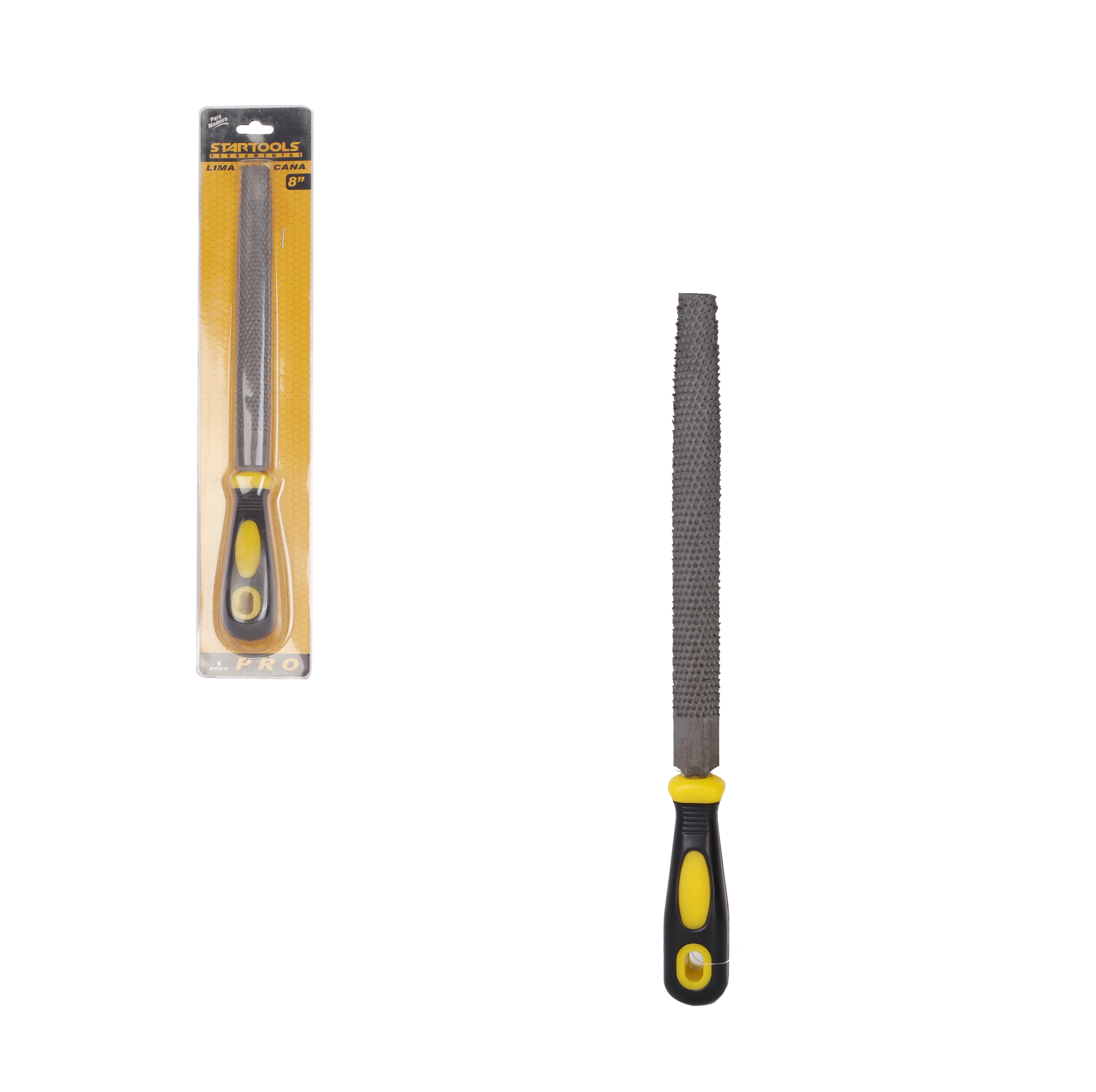 Lima Meia Cana Madeira Cabo Plastico Amarelo 8 Ar0513 Startools