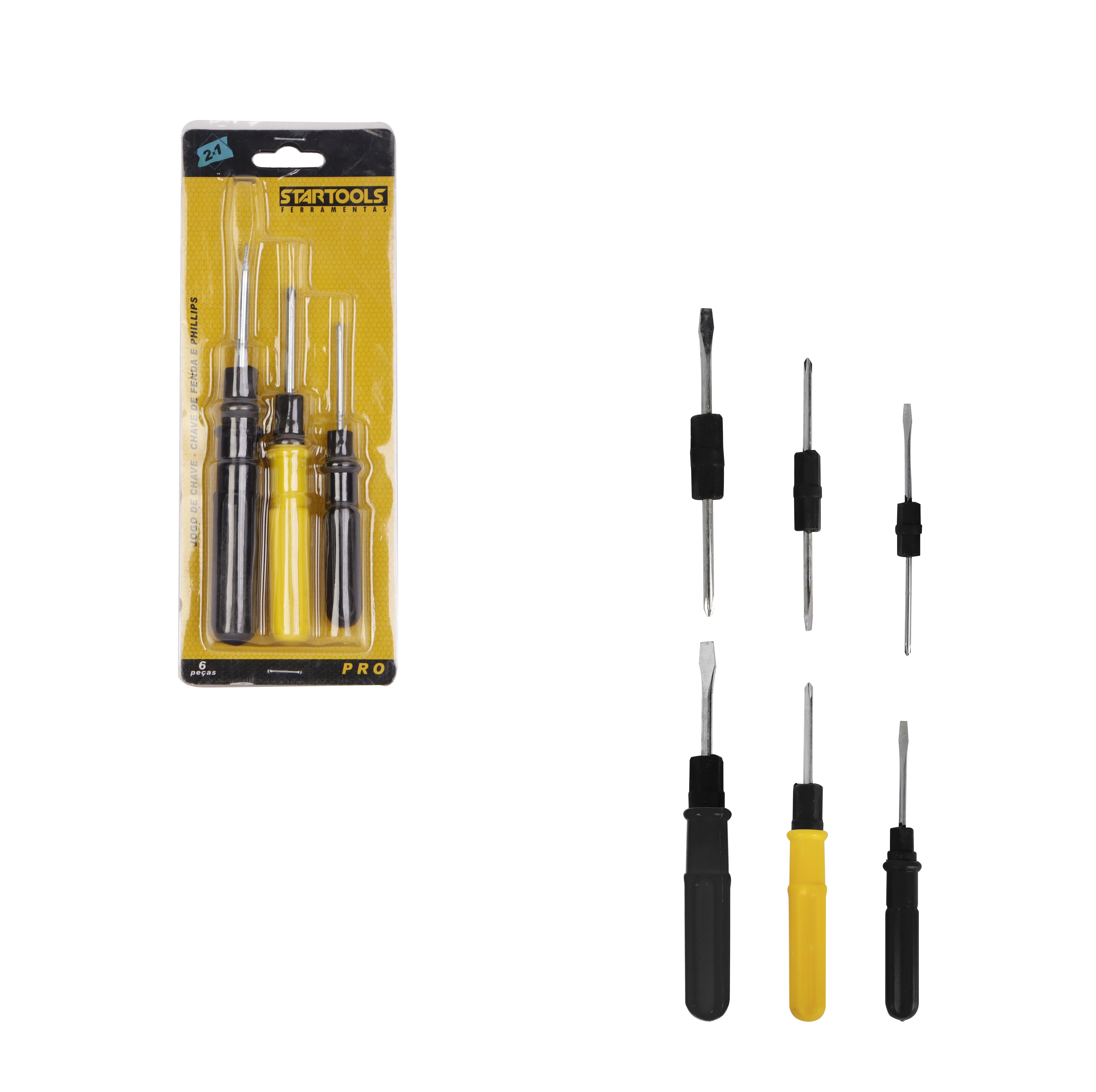 Kit Chave Chave Fenda Phillips 2 Em 1 3pcs Ar0473 Startools