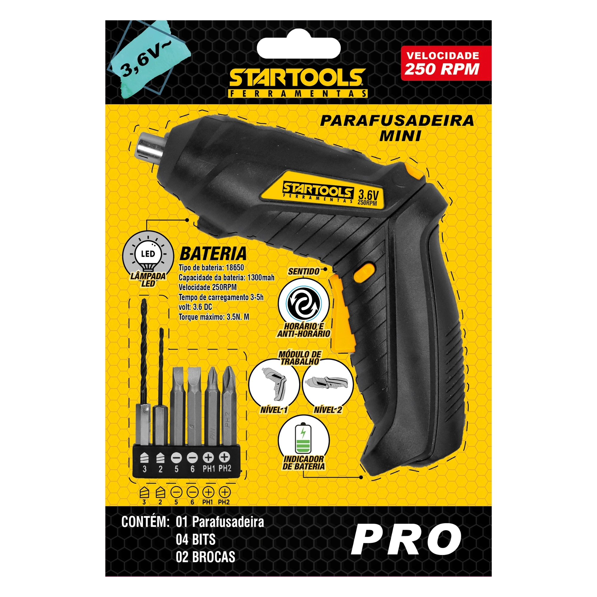 Mini Parafusadeira Bateria Ar0605 Startools