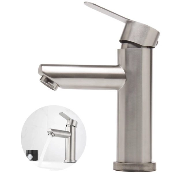 Torneira Banheiro Monocomando Baixa Inox Aço Escovado
