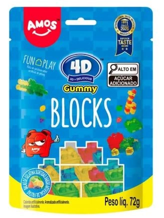 Bala Amos 4d Gummy Blocks 72g