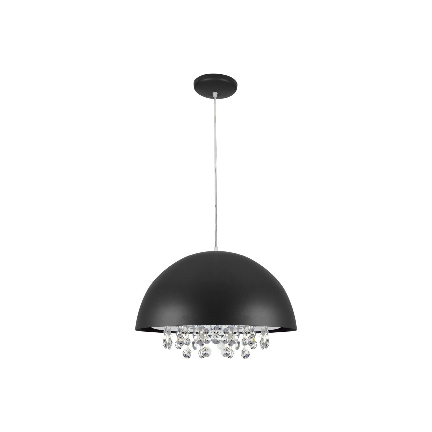 Pendente Aqua Meia Lua Com Cristais E27 30cm Bronzearte Bronzearte