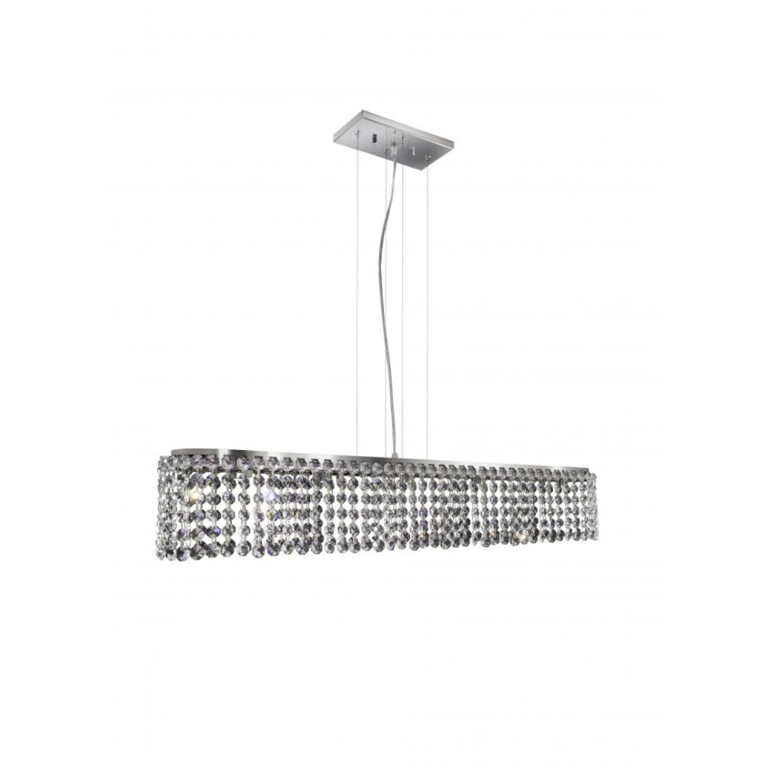 Pendente Cristal Retangular 80x11,5xh13cm 5 Lâmpadas G9 Milano Bronzearte Transparente