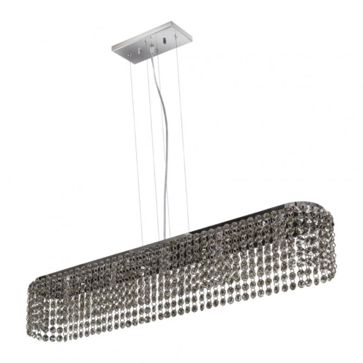 Pendente Cristal Retangular 80x13x11,5cm 5 Lâmpadas G9 Milano Bronzearte Fumê