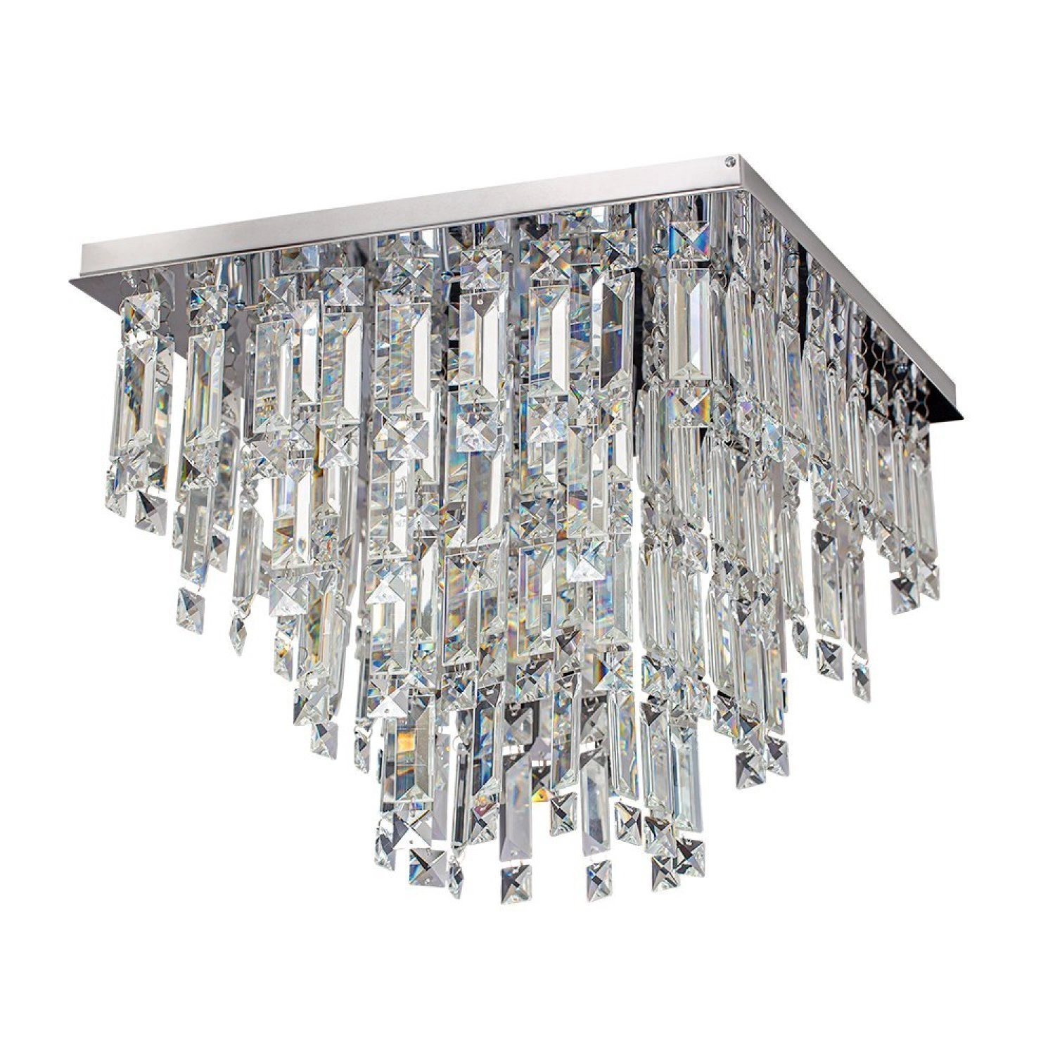 Plafon Bivolt Quadrado G9 Austria Cristal Bronzearte Transparente