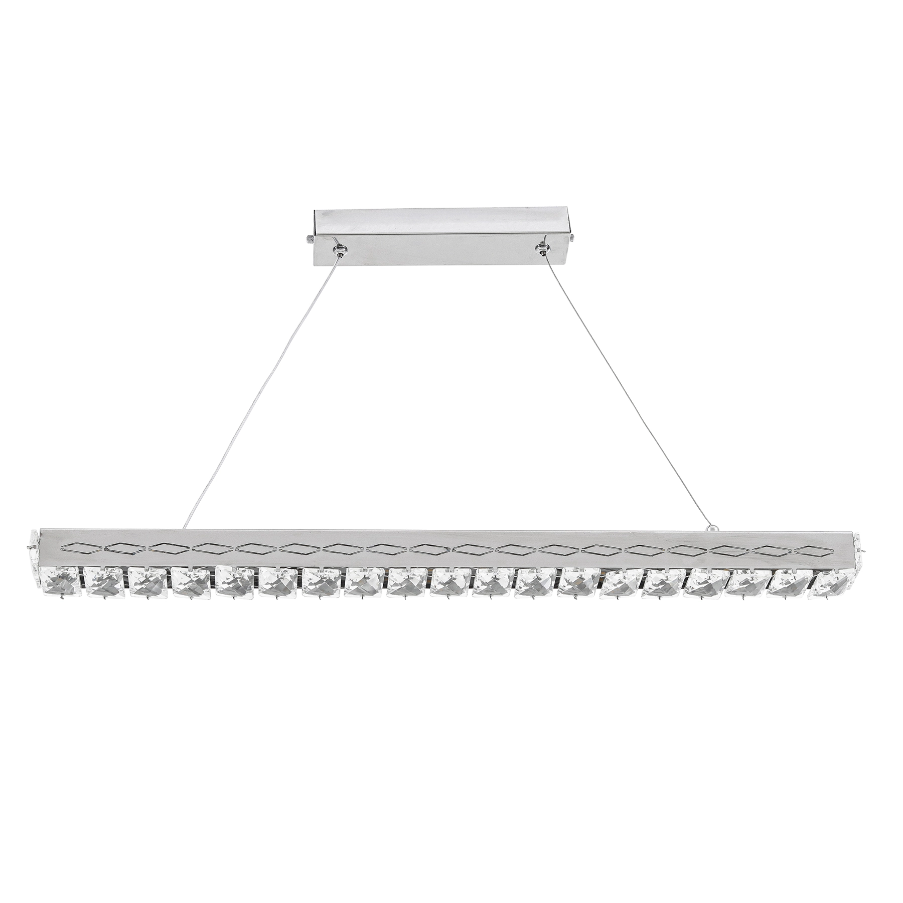 Pendente Retangular com LED Cristal Preto Casual e Decorativo LLUM Bronzearte