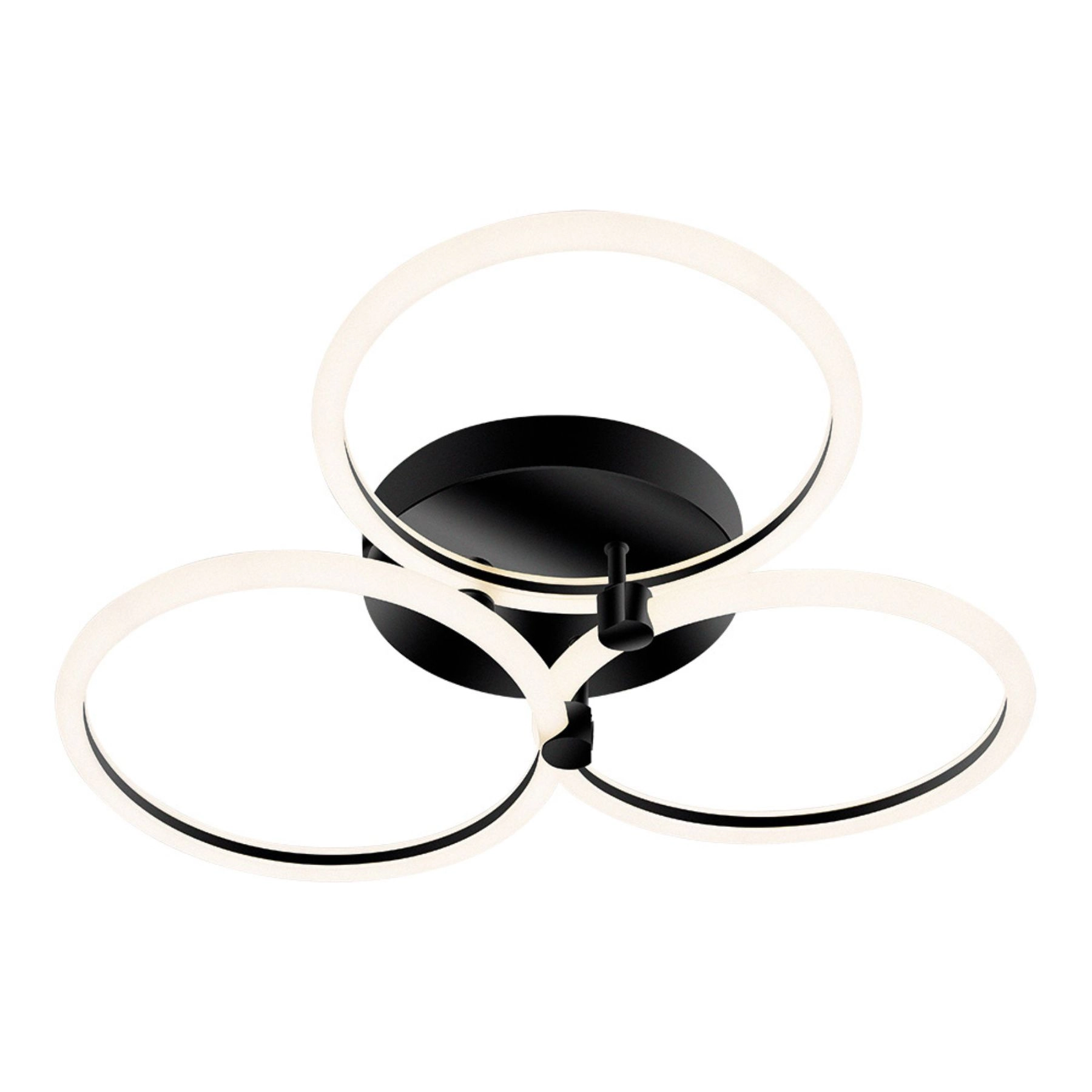 Plafon LED Preto Aço Space Orbital Triplo 48W LLUM Bronzearte