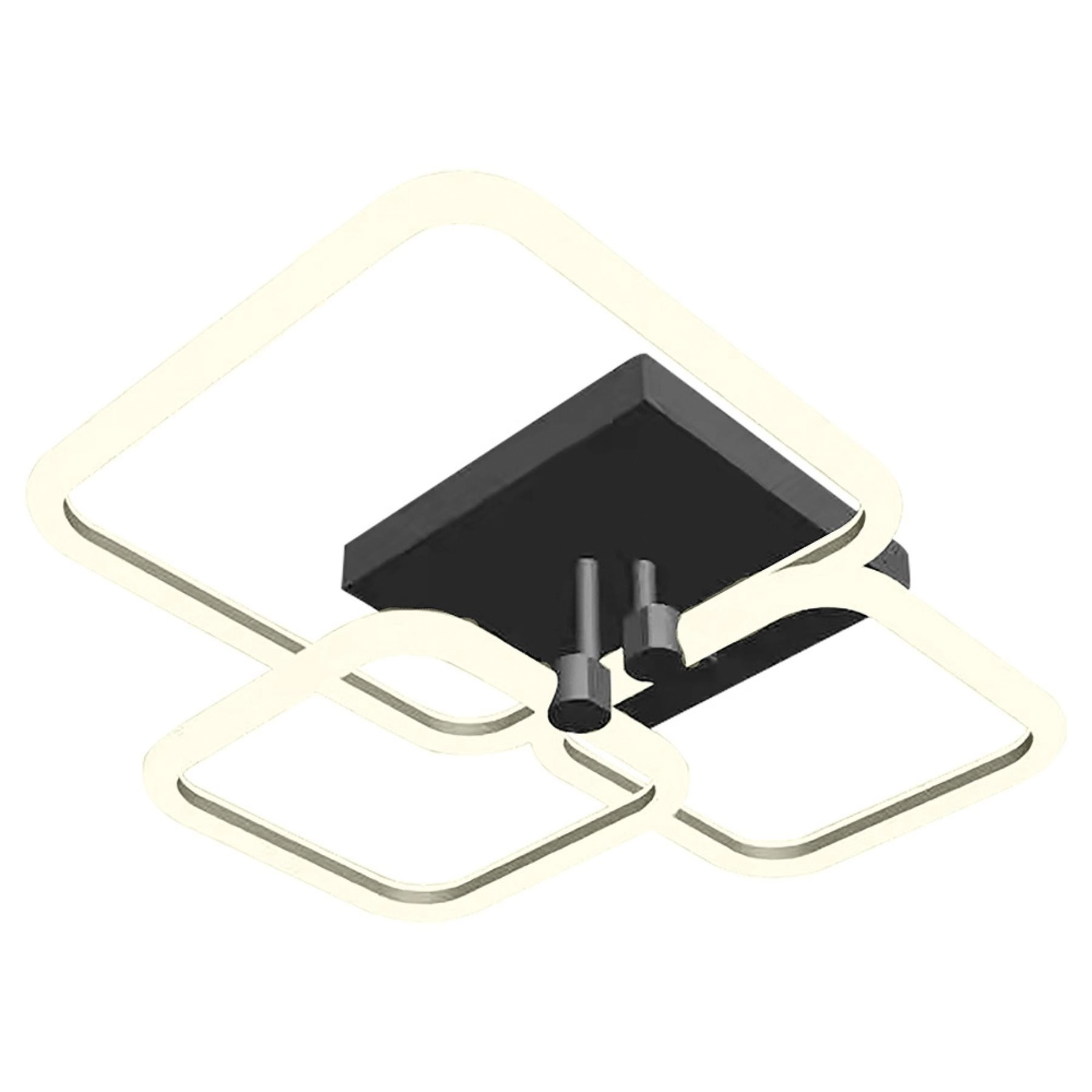 Plafon LED Preto Aço Space Square Triplo LLUM Bronzearte