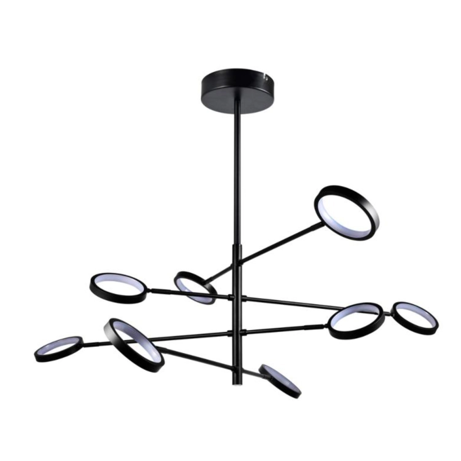 Pendente 8 Luzes Led 40w Satélite St40w3kpdpt Bronzearte Preto E Branco