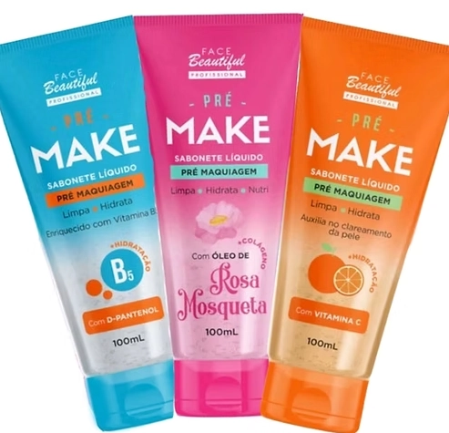 Sabonete Líquido Pré Make Com Vitamina C Face Beautiful 100ml