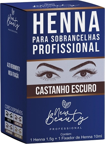 Henna Sobrancelha New Beauty 1,5g Fix 10m Castanho Escuro