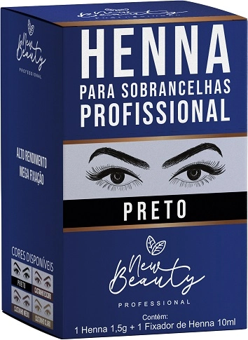 Henna Sobrancelha New Beauty 1,5g Fix 10m Pretoedio