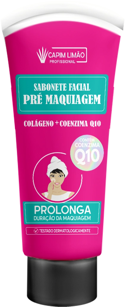 Sabonete Facial Pré Maquiagem Q10 Colágeno Capim Limão 100ml