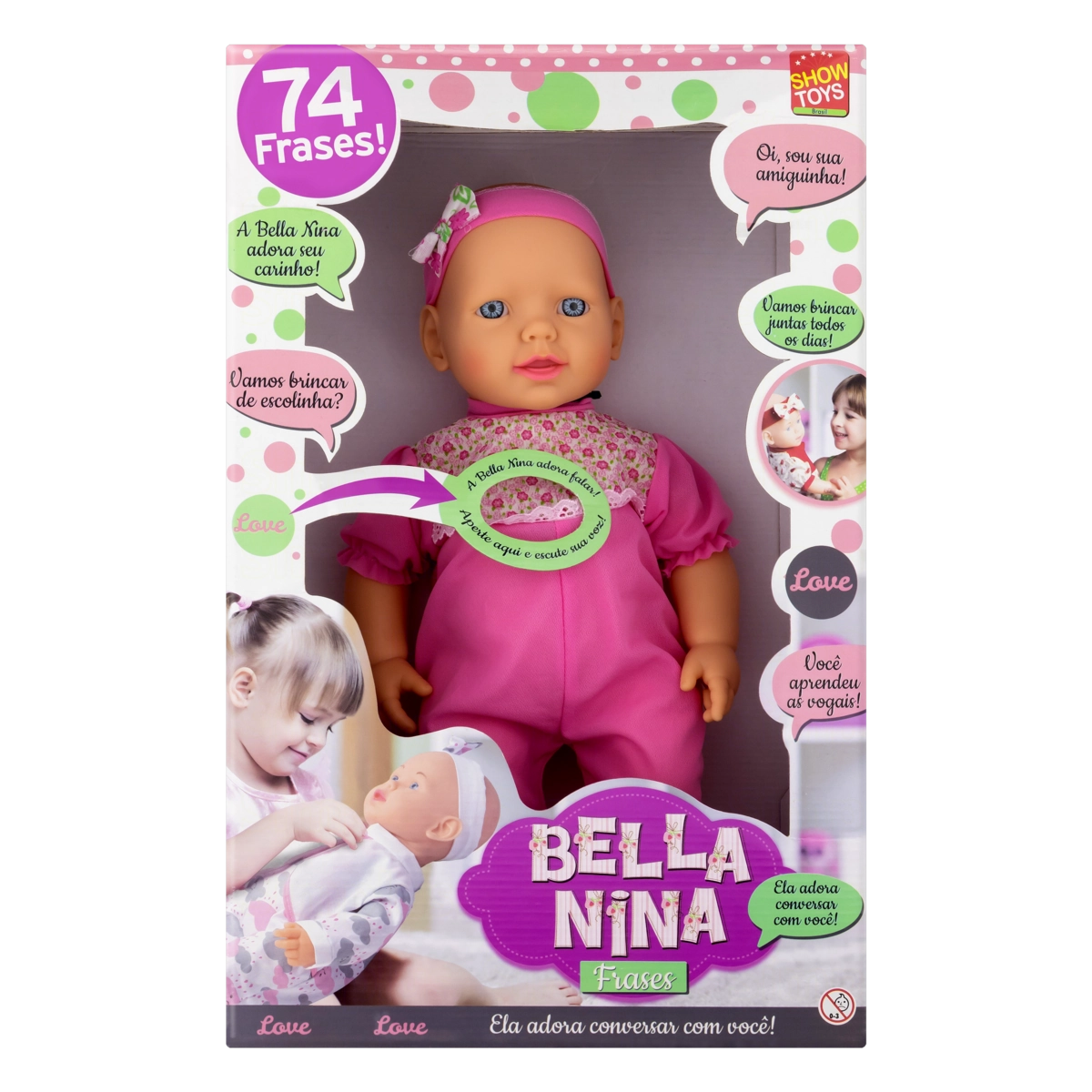 Boneca 74 Frases Bella Nina Show Toys