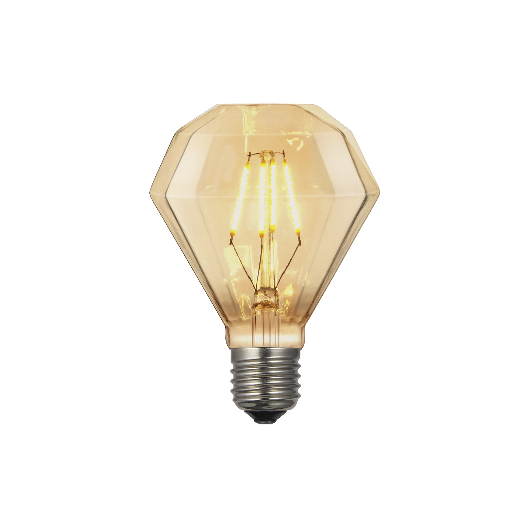 Lâmpada de LED Filamento E27 Diamante 4W Luz Amarela Bivolt Gmh